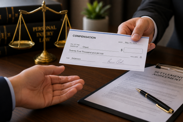 Handing a Compensation Check