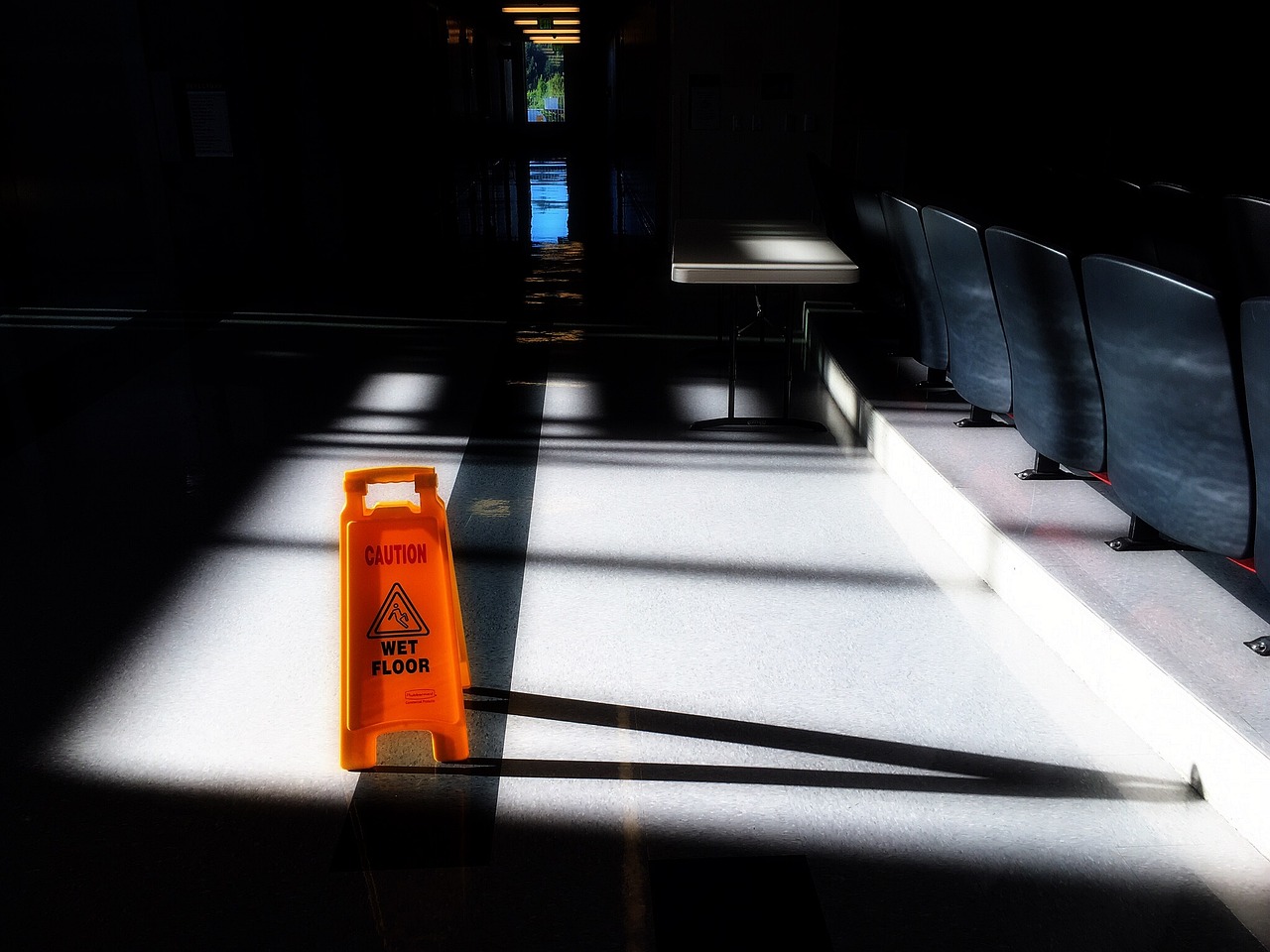 Unsafe wet floor involved in slip and fall